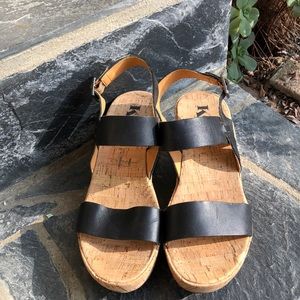 Korks by Kork-Ease Black Leather Sandals